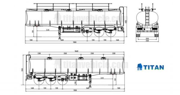 How many litres does a fuel tanker carry? Oil Tank Trailer size, capacity, drawing