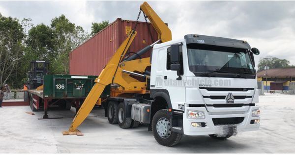 Customer feedback for 20ft container side loader truck in Guyana