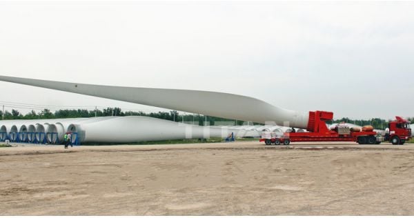 How are wind turbine blades transported? Windmill blade transport trailer for sale in Vietnam