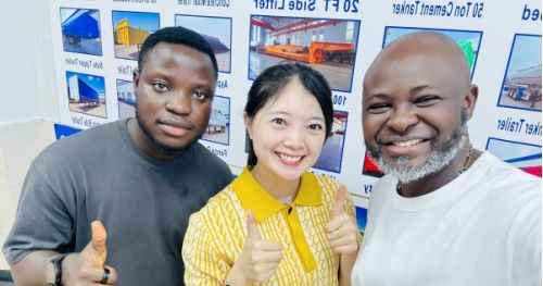 Tanzania Customers Visited Tongya Vehicle to Buy Three 40 Ft Flatbed Trailers