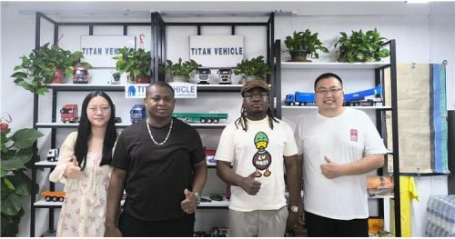 Cameroon Customers Visited Tongya and Ordered a Tri Axle 60 Ton Dropside Trailer