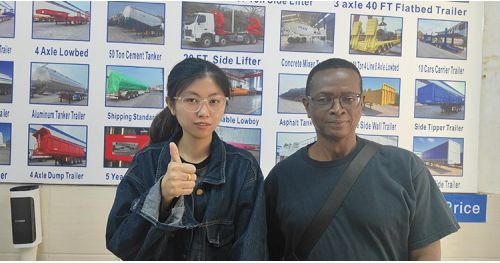 Guyana Visited Tongya Vehicle and Successfully Purchased a 3 Axle Semi Dump Trailer