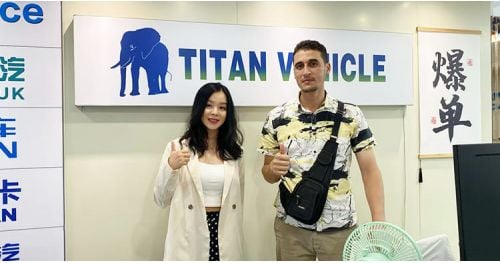 Guyana Customers Visit Tongya Vehicle to Purchase Tri Axle Folding Gooseneck Trailer 