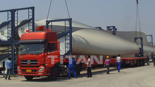 Extendable Telescopic Blade Semi Trailer for Windmill Turbine Blade Transportation Extendable Telescopic Blade Semi Trailer for Windmill Turbine Blade Transportation