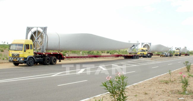 Extendable Telescopic Blade Semi Trailer for Windmill Turbine Blade Transportation Extendable Telescopic Blade Semi Trailer for Windmill Turbine Blade Transportation