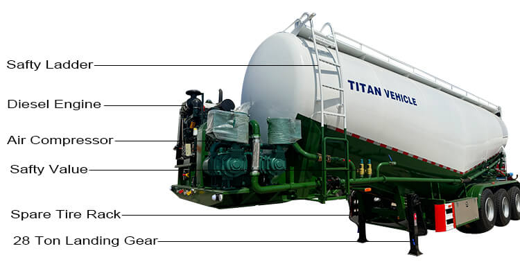 3 Axle Bulk Cement Tanker Trailer for Sale in Dominican