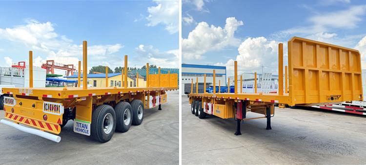 Tri Axle Flatbed Trailer with Pillars for Sale in Ghana