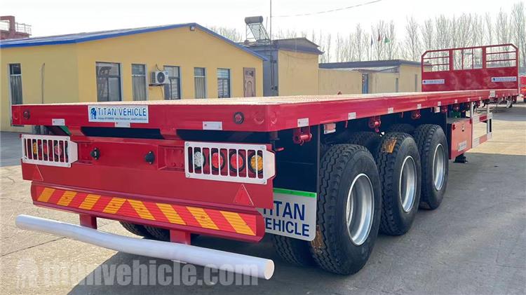 Tri Axle 40 ft Flatbed Semi Trailer with Front Wall for Sale In Mozambique