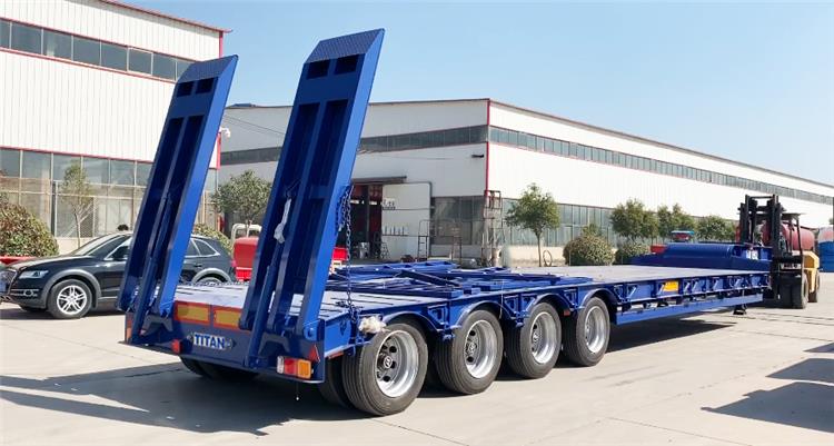 4 Axle 100T Lowbed Semi Trailer for Sale - Tongya Vehicle