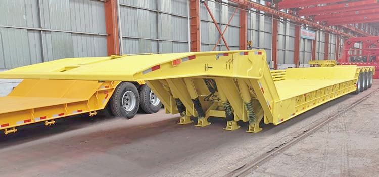 4 Axle 100 Ton Folding Neck Lowboy Gooseneck Trailer for Sale