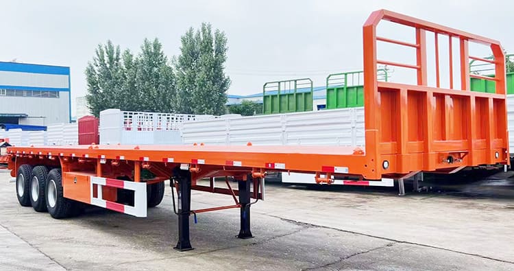 Tri Axle 40Ft Flat Body Trailer with Headboard for Sale Price