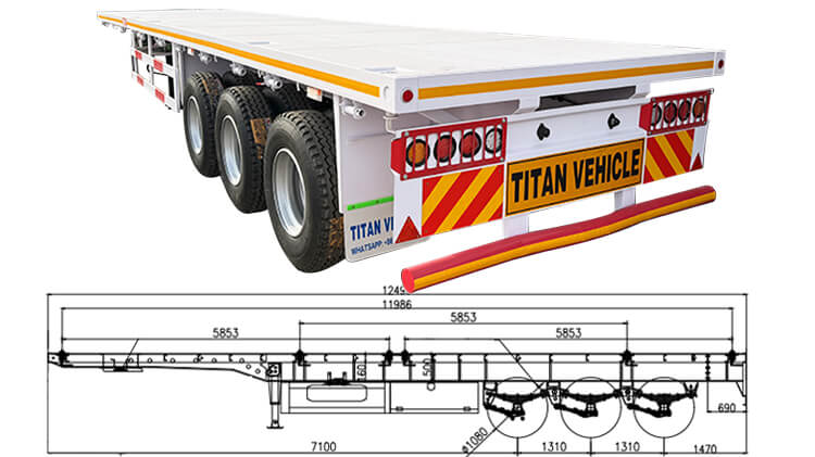 Tri Axle Flatbed Semi Trailer for Sale in Harare Zimbabwe