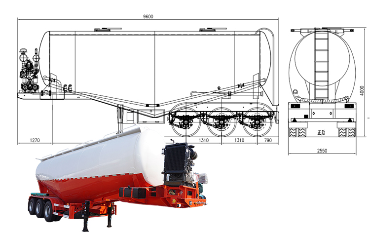 Dry Bulk Cement Tanker Transport Vehicle Semi Trailer Price for Sale in Congo