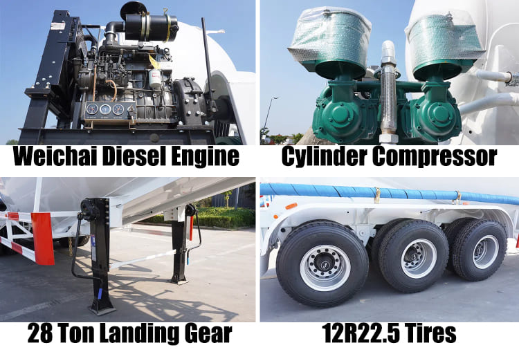 Tri Axle 35CBM Cement Bulk Carriers Tank Trailers for Sale in Congo