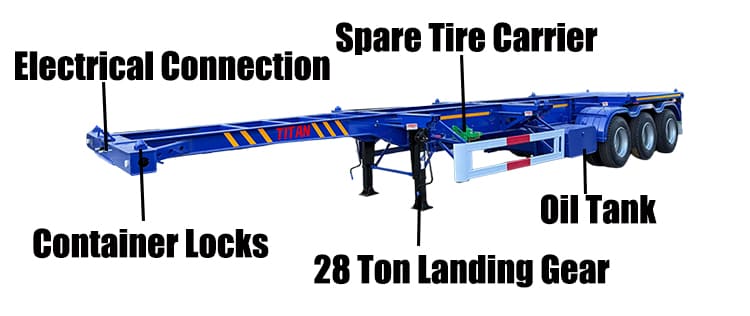 Tri Axle 40 Foot Shipping Container Chassis Trailer | Intermodal Trailers for Sale in Ghana