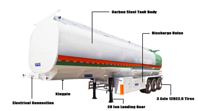 3 Axle Diesel Fuel Tanker Semi Trailer for Sale Price in Zambia