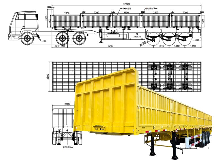Tri Axle Cargo Sidewall Semi Trailer for Sale in Angola