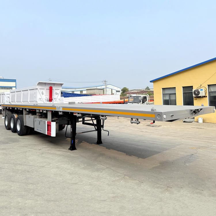 Tri Axle Semi Truck Flatbed Trailer